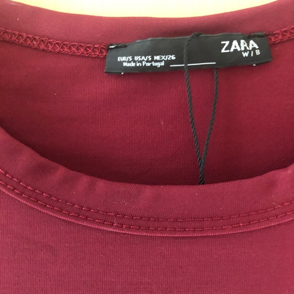 3/$30 Zara Burgundy Bodycon Midi Dress - Picture 3 of 3